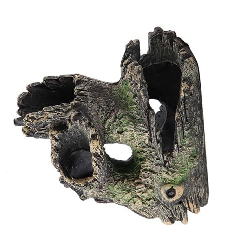 Aquarium Driftwood Decoration Artificial Resin Tree Trunk for Fish Tank Ornaments, Terrarium Vivarium Reptile Cave Hide Aquatic Decoration (ST-004C) - size: ST-004C