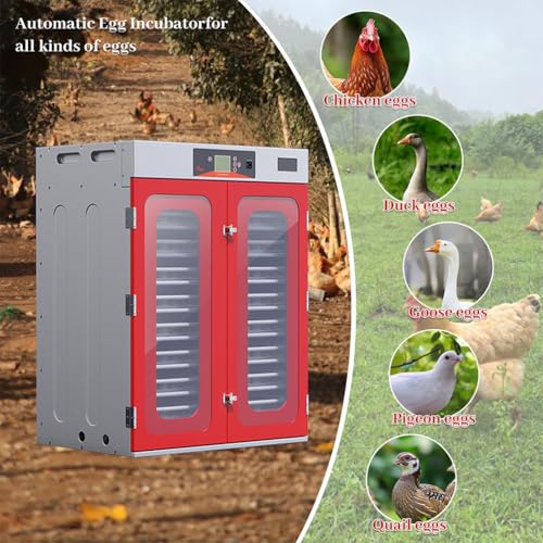 1000-Egg Commercial Incubator with 360° Auto Turning, Digital Temperature & Humidity Control, Large Poultry Hatcher for Chicken, Duck, Goose, Quail & Bird Eggs