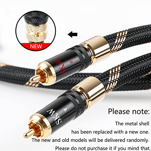 SKW Audiophile Series 1.6ft/0.5m Locking 2RCA Cable, Secure-Fit Connection - color: Black-lock, size: 1.6ft (0.5m)