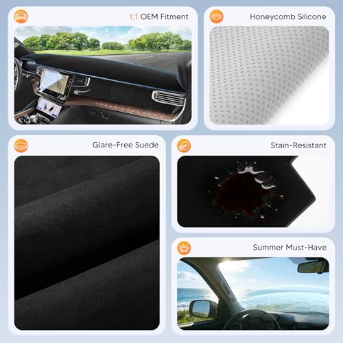 Cartist Dash Cover for 2022 2023 2024 Jeep Grand Wagoneer Dashboard Cover - color: 22-24 Grand Wagoneer (Black)