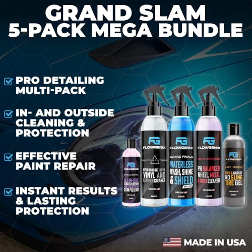 Grand Slam 5-Pack - Waterless Car Wash Detailing Spray, Car Kit - color: Grand Slam 5-Pack