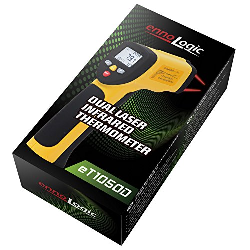 eT1050D Temperature Gun by ennoLogic with NIST Certificate - Dual Laser Non-Contact Infrared Thermometer -58°F to 1202°F - Accurate Digital Surface IR Thermometer (Not for Body Temp) - style: eT1050D w/ NIST Certificate