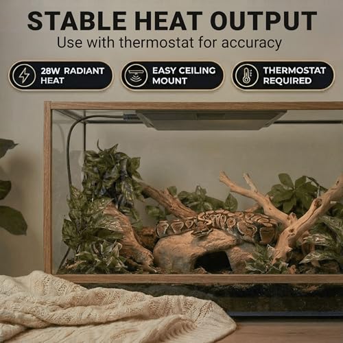 Radiant Heat Panels Made in USA 28W–Premium Reptile Heater Mounts Easily with Included Screws Reptile Heat Panel, Snake Heater, Bearded Dragon, Gecko and Hermit Crab Accessories - size: Small (28W)