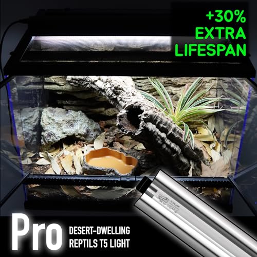 Upgraded T5 UVB Reptile Light, 10.0 UVB 8W German Made Fluorescent Lamp and Fixture Kit, for Desert-Dwelling Reptiles, Bearded Dragon,Tortoise, Snake, Strip Linear UVB Lamp Bulb,12 Inch - size: 8W Reptile T5 UVB Light Kit
