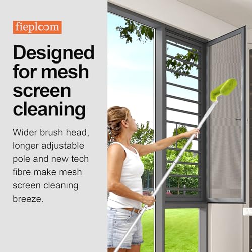Window Screen Cleaning Brush with 62in Extension Pole