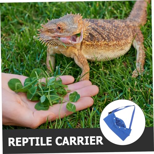 POPETPOP Portable Reptile Sling Carrier Bag Soft Pet Carrier for Lizards Bearded Dragon Snakes Small Pet Travel Bag