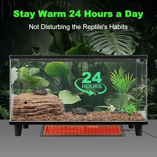 LUCKY HERP Reptile Heat Pad 8x18 Inch 24w, Under Tank Terrarium Heating Pad with Adjust Knob, Reptile Heat Mat for Turtle, Lizard, Hermit Crab, Frog, Snake - size: 8x18 Inch