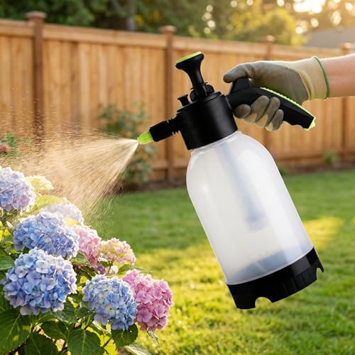 2 Pack 0.5 Gallon Hand held Garden Sprayer Pump Pressure Water Sprayers, Multi-Purpose Hand Sprayer for Lawn, Garden, Safety Valve Adjustable Nozzle