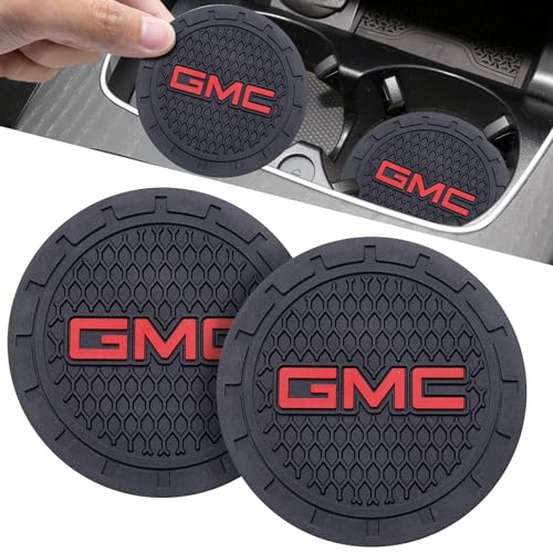 Car Cup Coaster, 2PCS Universal Non-Slip Cup Holders, Compatible with GMC Series Car Cup Holder Coasters,Car Drink Coaster Holder Accessory, Black, G Black2
