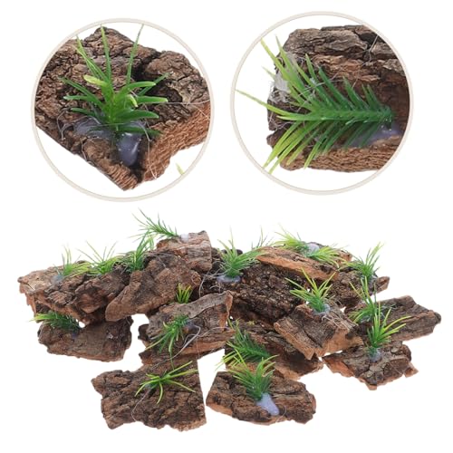 20pcs Natural Cork Bark for Reptile Tank Supplies Terrarium Background for Climbing and Hiding Authentic Tree Bark Decor for Aquarium and Lizard Habitat