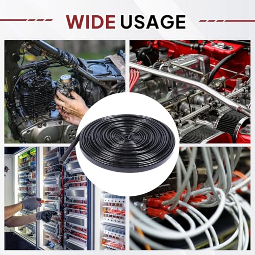 Silicone Fiberglass Sleeve High Temperature Heat Shield Wire Protective Electrical Insulation Self-extinguishing Black (3/4"-16ft) - style: 3/4"-16ft