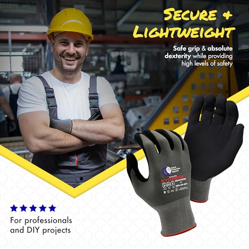 Quest Protective Apparel Cut Resistant Work Gloves (ANSI A1) – Lightweight Gloves for Gardening, DIY, Mechanical & General Handling – Breathable Grip Gloves for Men & Women – Small, Pack of 3 - size: Small, style: Pack of 3