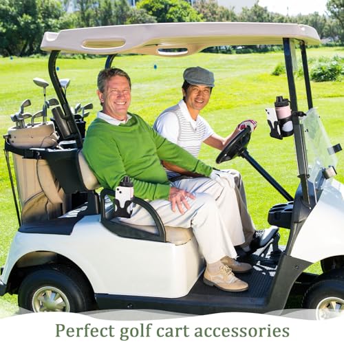 Wonderjune 1 Pcs Cart Cup Holder with Phone Holder 2 in 1 Adjustable, Black - color: Black