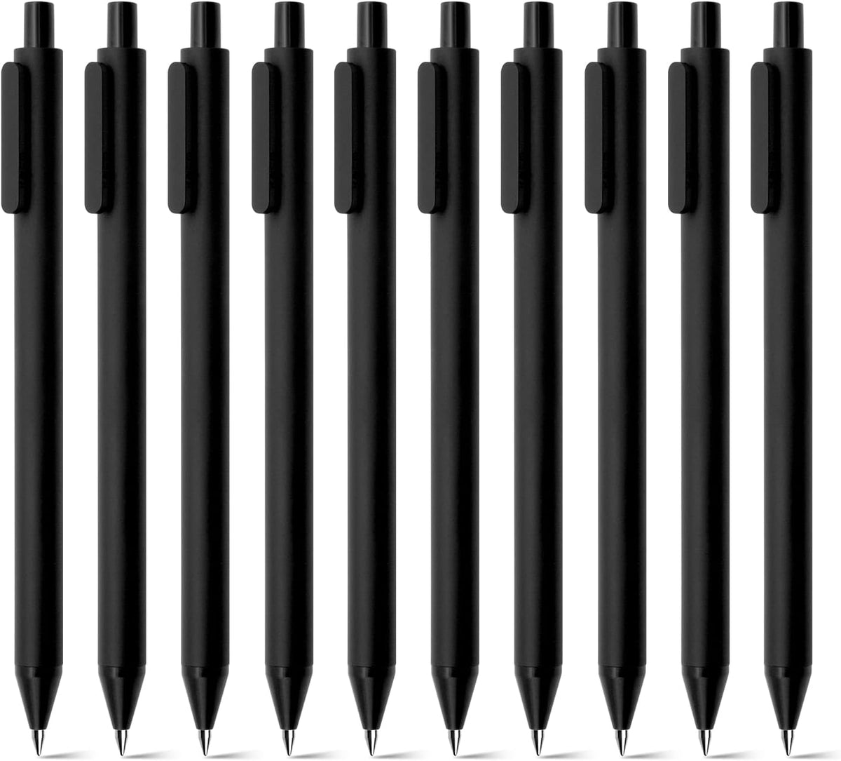 Kaco Gel Pens, 0.5 mm Fine Point, Black Ink 10 Count, Quick Dry Smooth Writing, Aesthetic Office Supplies Refillable Retractable