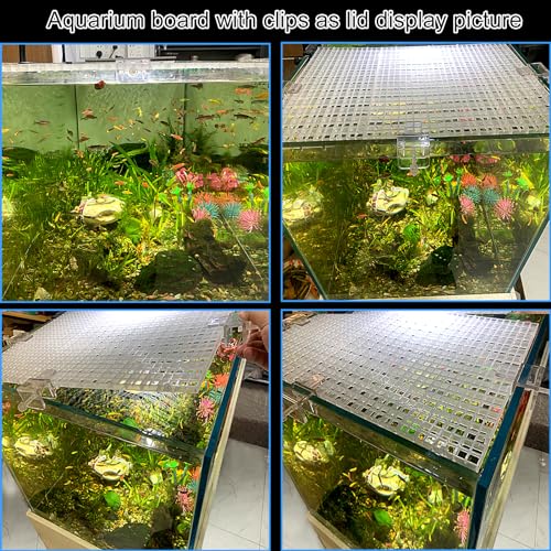 4 Aquarium lid Hood Fish Tank top Cover Terrarium lid Plastic Grid Panel Egg Crate Grate 6 Aquarium Glass Cover Board Clip