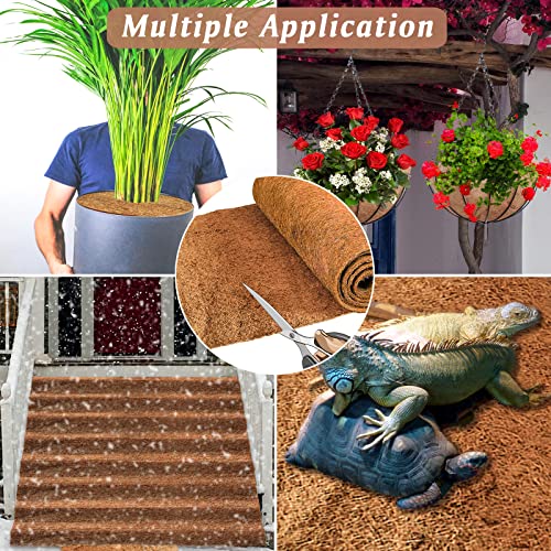 ZeeDix 3 Rolls Reptile Carpet, 16 x 36 inches Natural Coconut Fiber Liner Mat Flooring Accessories for Reptile Tank - Bearded Dragon Tortoise Lizard Turtle Snake Leopard Gecko Substrate Bedding - size: 3 Pcs (16X36in)
