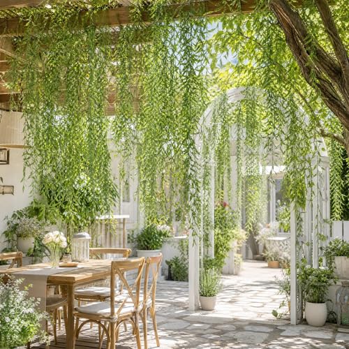 68.9ft Artificial Hanging Willow Vines Greenery Jungle Theme Decor for Woodland Forest Safari Party, Classroom Home Garden Wall Indoor Outdoor DIY Decoration