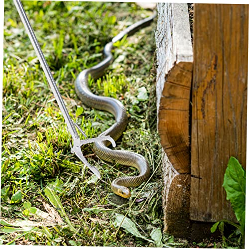 Stainless Steel Snake Catcher Clip Folding Grabber Tool for Garden Wildlife Lightweight Snake Tong Lock Easy to Use Crabs Eels and More