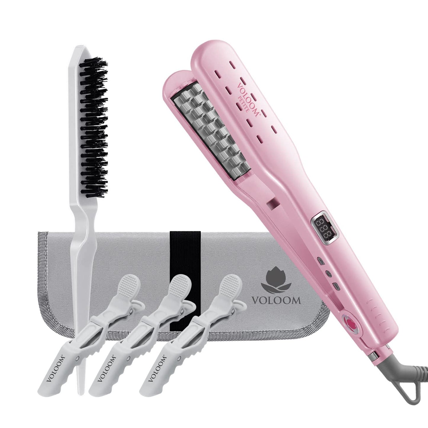 Voloom Petite 1 Inch Professional Volumizing Ceramic Hair Iron | For Medium Length Or Fine Texture Hair Volume | Adjustable T