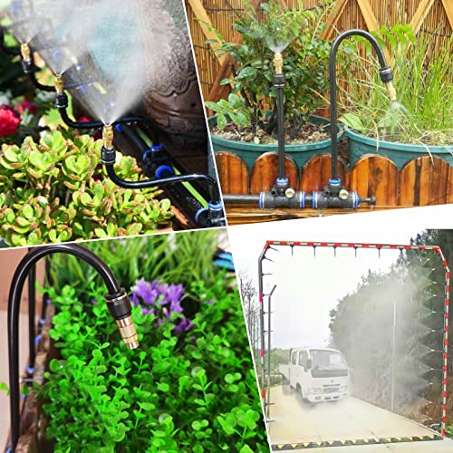 100FT Drip Irrigation Kit, Automatic Garden Watering System with Tool-Free Quick Connectors, 360° Bending Drippers & Copper Misting Nozzles for Greenhouse, Patio, Lawn & Vegetable Garden. (30M) - size: 30M