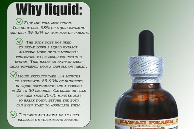Garlic Alcohol-Free Liquid Extract, Organic Garlic (Allium sativum) Dried Powder Glycerite Hawaii Pharm Natural Herbal Supplement 2 oz