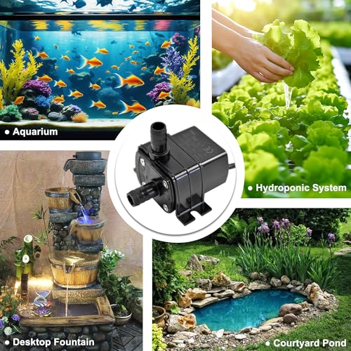 CONQUERALL 12V DC Solar Fountain Pump 63GPH 9.8ft 4.8W for Small Garden Pond Landscape - color: 12v 4.8w 240l/H 3m Head, size: 1PC