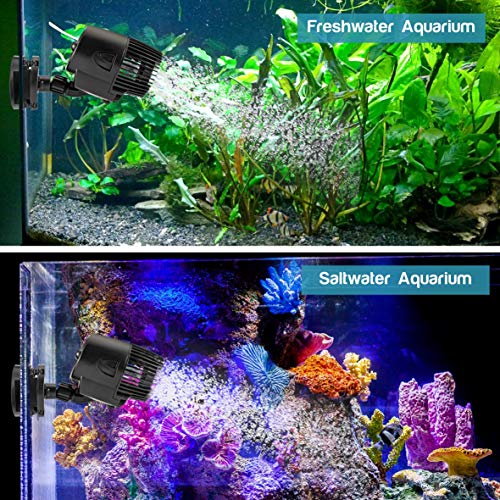 AQQA Wave Maker Pump, 2100GPH Aquarium Circulation Pump 360 Degree Rotatable Submersible Powerhead Pump with Magnet Suction Base for Marine and Freshwater Aquariums (15W) - size: 15W