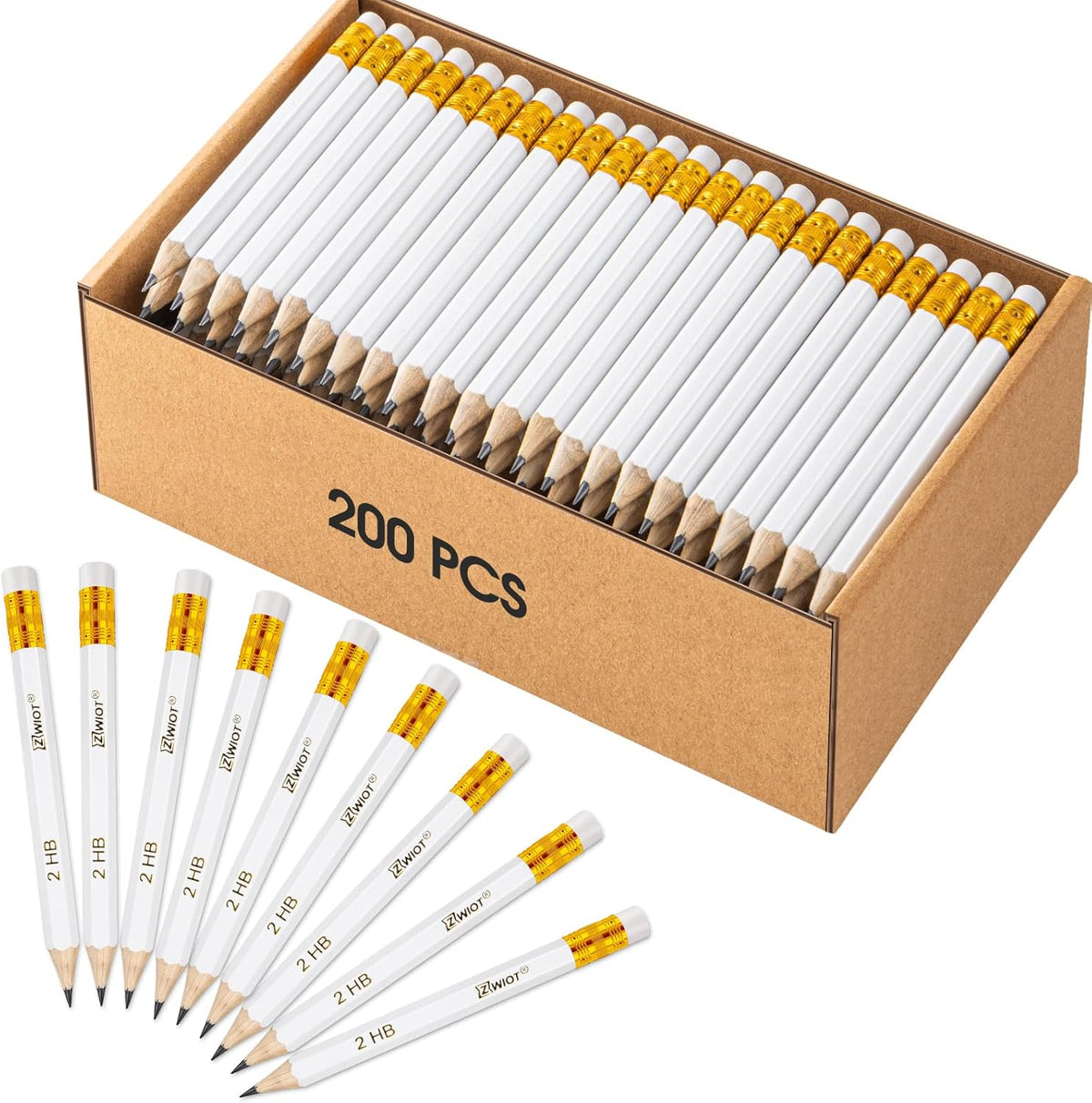 ZWlOT Golf Pencils with Eraser, #2 HB Half,4" Mini,Pre-Sharpened,120/200/320 Count Pencils Wood Cased Short for Classroom, Office, School, Wedding and Party Game(Blue-120pcs)