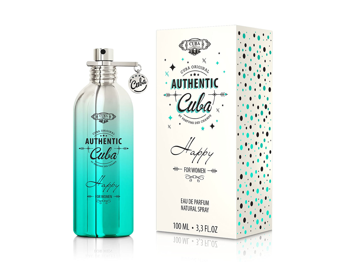 Cuba Authentic 3.3 Fl. Oz. Eau De Parfum Spray | Fragrance For Women (Happy)
