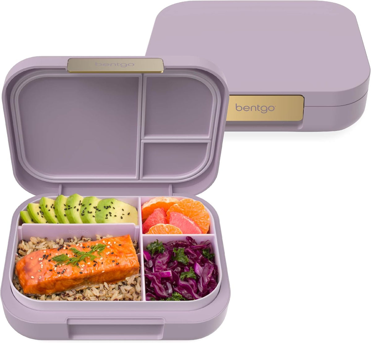Bentgo® Modern - Leak-Resistant Bento Lunch Box For Adults, Teens, & Larger Appetites; Reusable BPA-Free Meal Prep Container with 3 or 4 Compartments, Dishwasher/Microwave Safe; 5 Cups (White)