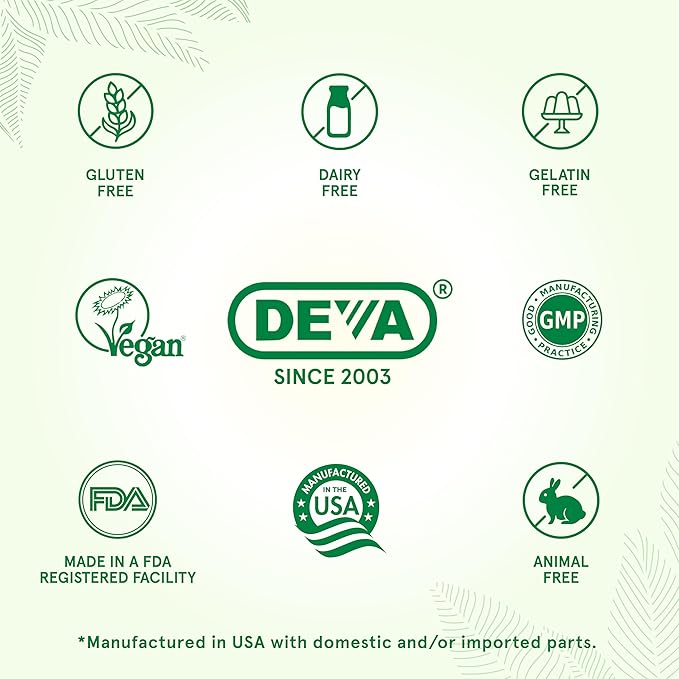 DEVA Vegan Magnesium Glycinate 300mg per serving with Trace Minerals, Higher Absorption, Chelated Magnesium, 90 Tablets