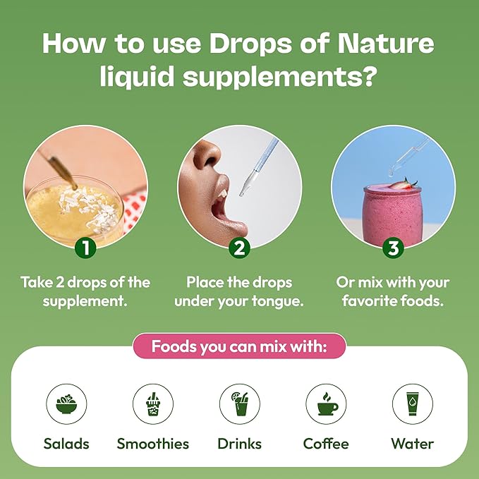 Iron Supplement for Women - High Absorption Liquid Iron Drops - Vegan Non-GMO Supplements - Versatile Alternative to Pills & Gummies, Support Energy Levels & Daily Balance (Mixed Berry, 60ml)