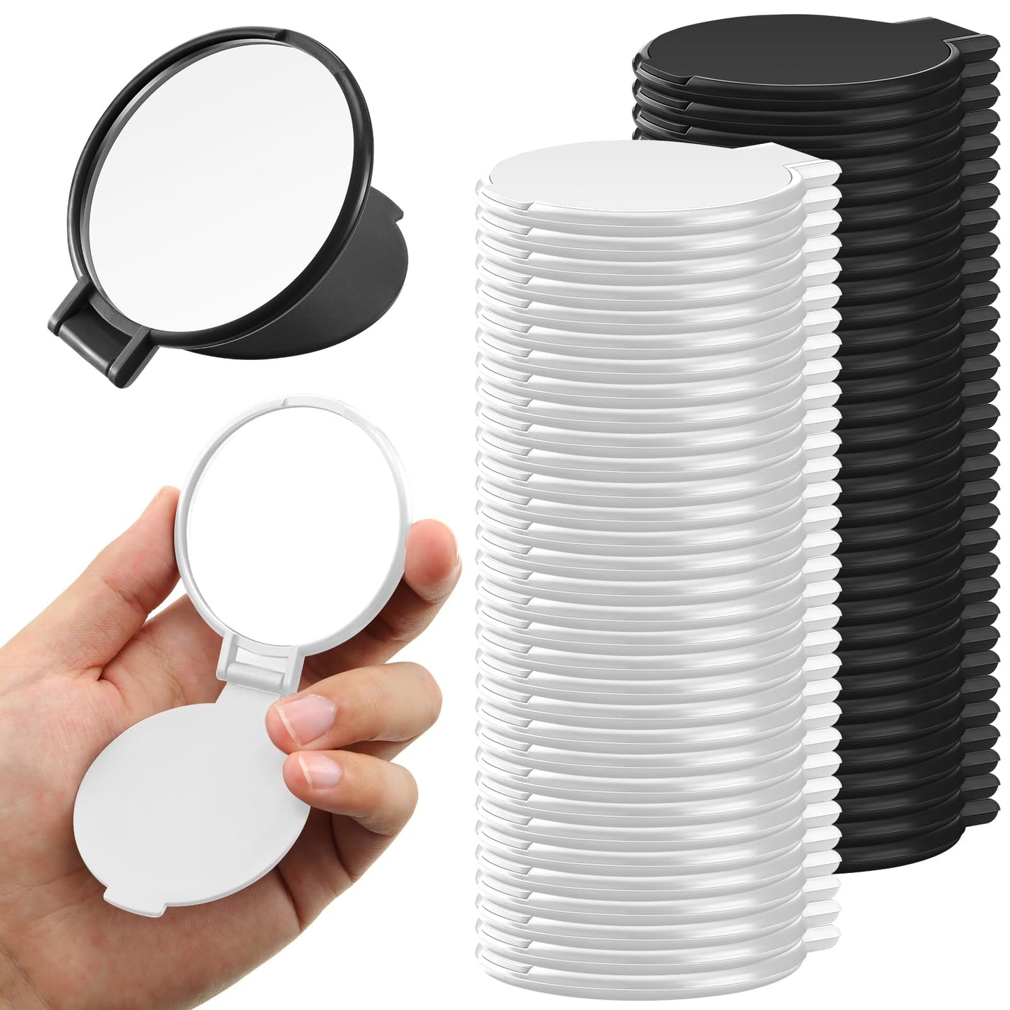 Yalikop 72 Pieces Round Mirror Compact Mirror Mini Folding Mirror Portable Round Mirror Makeup Mirror For Women Girls Travel Dai