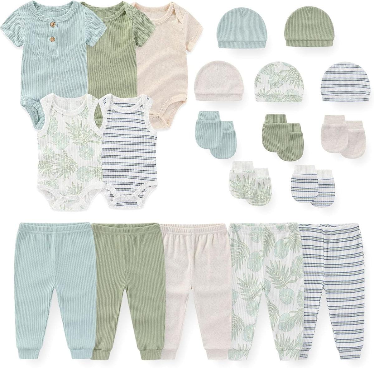 JELYLOVE 20 Pack Baby Boy Girl Bodysuits Sets New born Clothes Essentials | classic & stylish,newborn essentials set,easy to mix & match,everyday wear,easy diaper changes,perfect for new parents