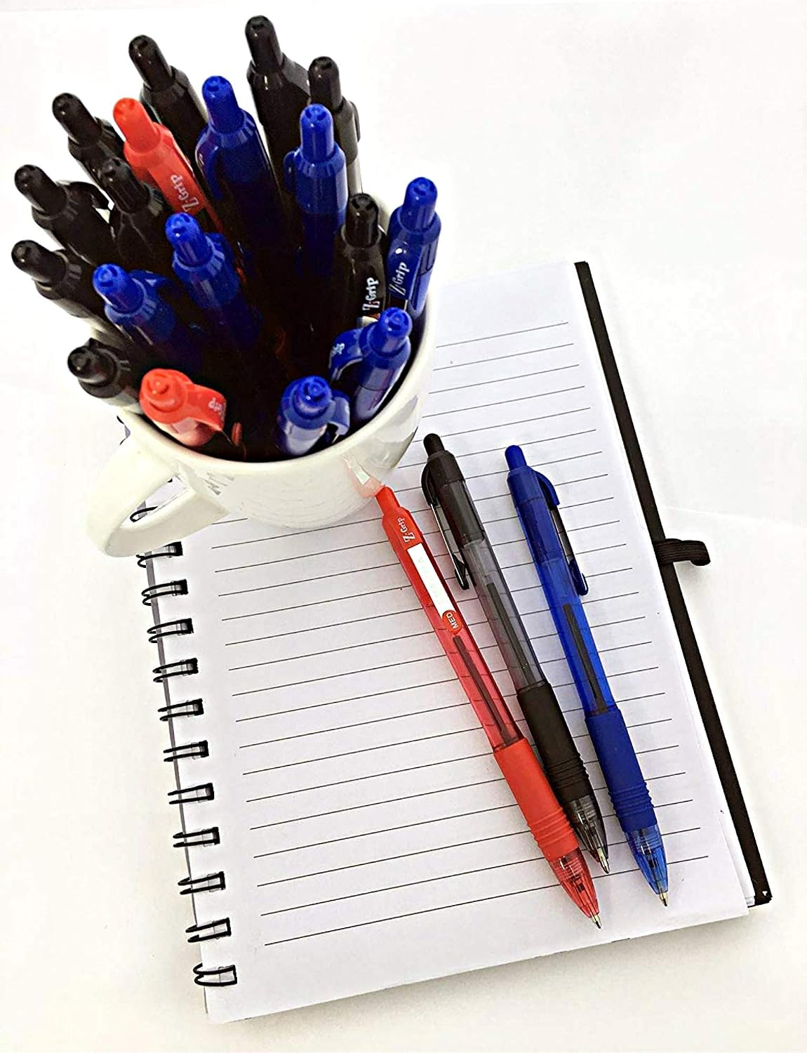 Zebra Pen Z-Grip Retractable Ballpoint Pen, Medium Point 1.0mm, 24 Black & 24 Blue Ink Pens, Bulk Pack of 48