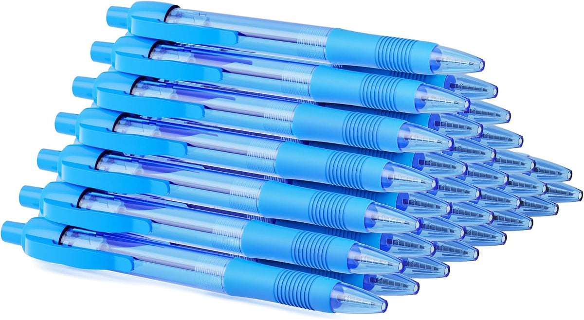 deegtran Pens Bulk, 30 Pack No Bleed Black Ink Click Pens with Soft Grip, Wholesale Retractable Ballpoint Pens for Office School, Medium Point Smooth 1.0MM