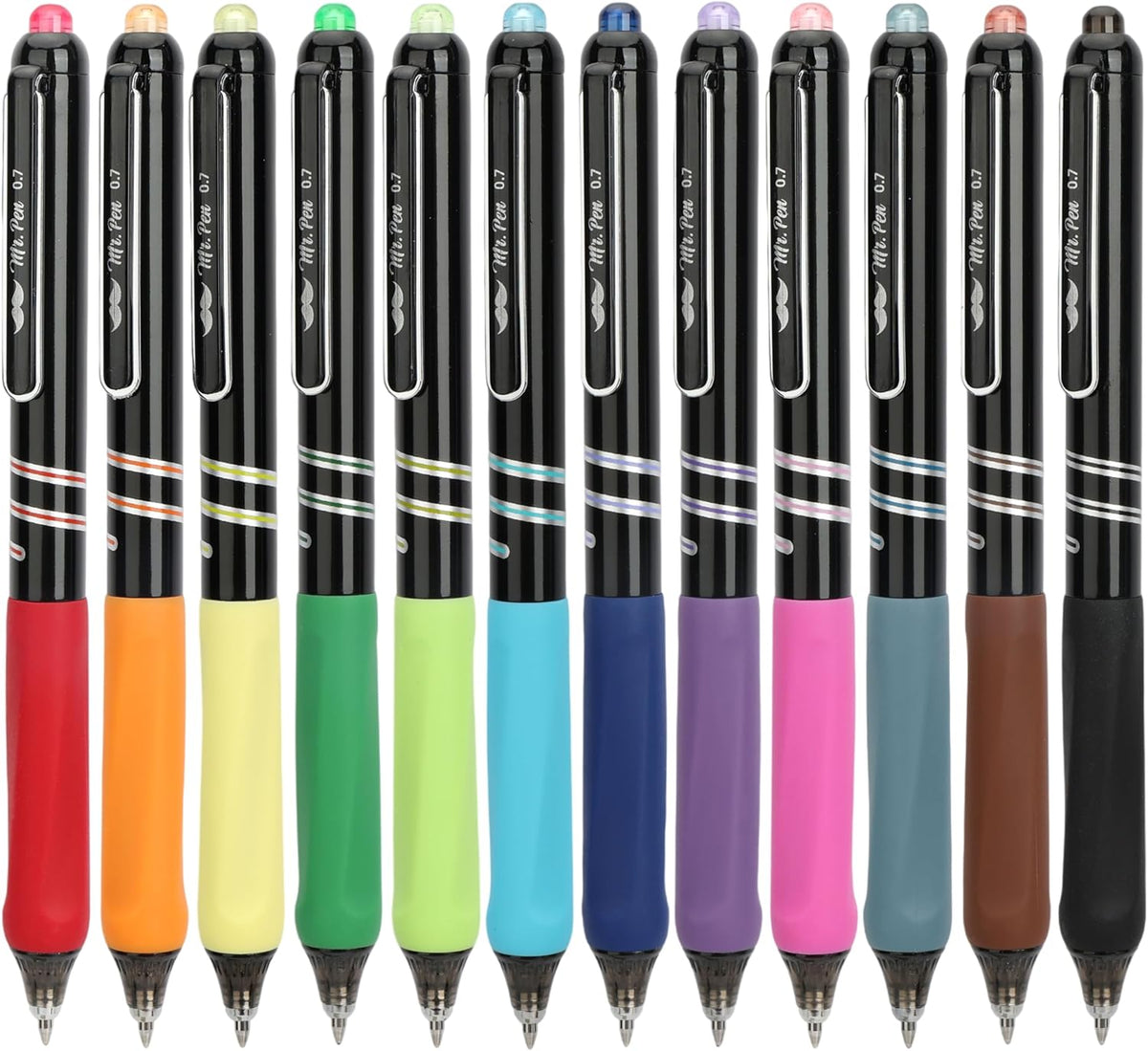 Mr. Pen- Retractable Gel Pens, 8 Pack, 0.7mm Fine Point Colorful Ink | Fast-Dry & Smooth Writing Pens for Note-Taking, Journaling, Office, School & Everyday Use