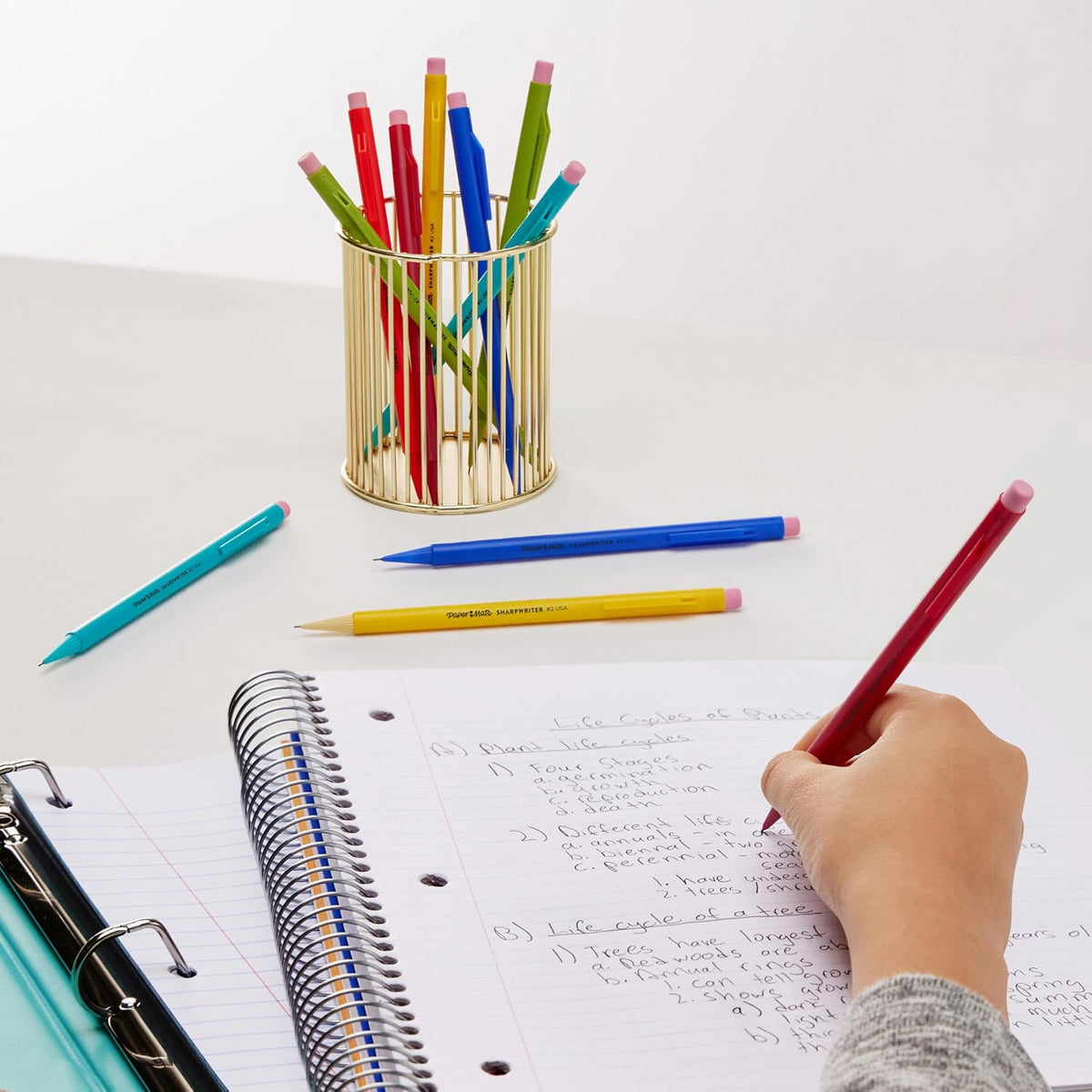 Paper Mate SharpWriter Mechanical Pencils, 0.7mm, HB #2, Yellow, 12 Count