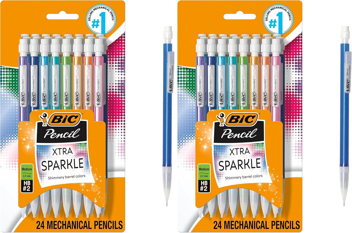 BIC Xtra-Precision Mechanical Pencils with Erasers, Fine Point (0.5mm), 24-Count Pack Mechanical Drafting Pencil Set