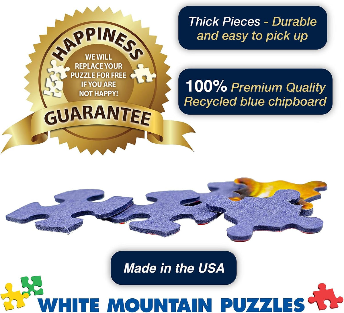 White Mountain 1000 Piece Jigsaw Puzzle Funny Rules Collage Puzzles with Large Pieces Gift for Adults and Family 24"x30" - Crazy State Laws
