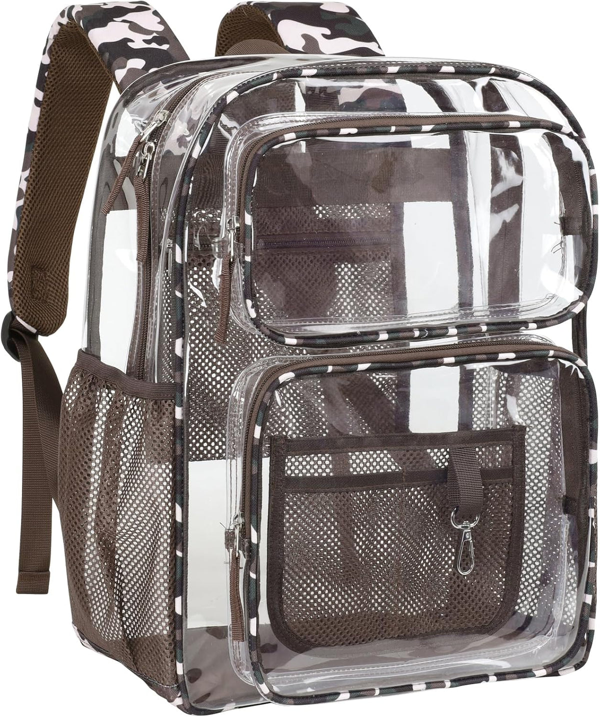 PACKISM Clear Backpack for School - 17 inch Large Heavy Duty Bookbag, Reinforced See Through PVC Transparent Backpack