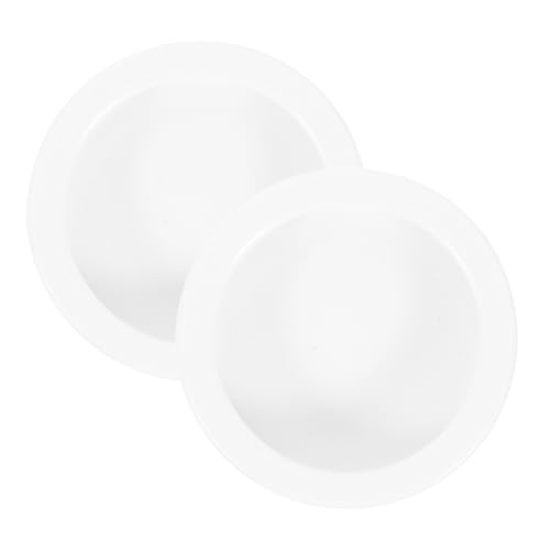 CLISPEED 2 Pcs Ceramics Reptile Feeding Bowl Set for Small Lizards, Round Lizard Feeding Dish with Anti-Escape Design, Safe and Easy to Clean White Bowls for Terrarium Use