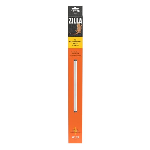 Zilla Reptile Pet Habitat Lighting UVB Fluorescent Desert T8 Light Bulb, 15 Watt - size: 18" - 15 Watt, style: Desert