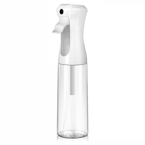 VIGOR PATH Continuous Spray Bottle for Hair – Fine Mist Mister for Styling, Cleaning, Plants, Pets, Salons, and Essential Oil Use (300ml / 10.1 oz, Clear) - size: 10 Ounces