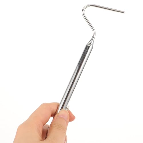 OUNONA Retractable Stainless Steel Snake Hook Portable Snake Grabber Tool White Reptile Handling Accessory for Terrarium and Care