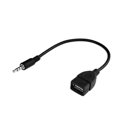 Black USB to AUX Adapter Cable,3.5mm Male AUX Plug to USB 2.0 Female Converter Adapter Cable Cord for Car Aux Port 20cm/8-inch Length Black OTG Adapter Accessories