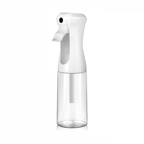 VIGOR PATH Continuous Spray Bottle – Fine Mist Mister Spray Bottle for Hair, Plants, Cleaning, Pets & Travel | Refillable Water Spray Bottles (200ml / 6.7oz) Clear - size: 6.7 Ounces