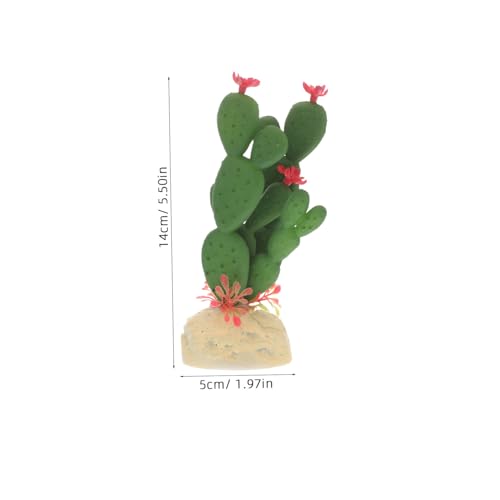 Artificial Plastic Cactus Plant for Fish Tank Decoration Vivid Aquarium Ornament Soft Fade Resistant Succulent Model Easy Care No Light Needed Aquarium Enthusiasts