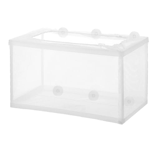 Fish Tank Breeder Net, Breeder Box for Fish Tank Simple to Install Fishes Hatchery Isolation Separation Net Plastic Frame Fry Hatchery Incubator Mesh Breeding Box with Suction Cup