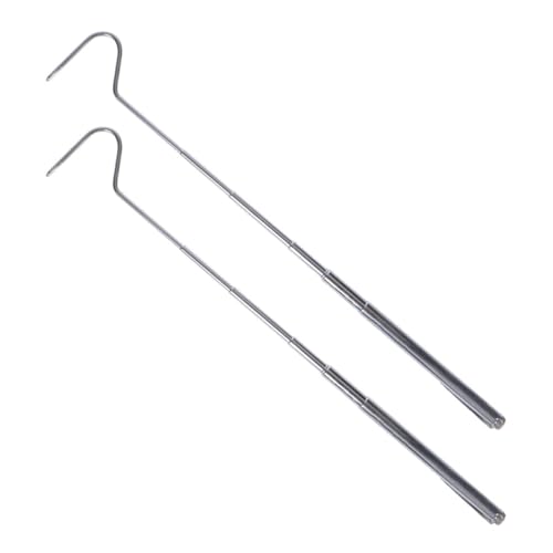 PRETYZOOM 2pcs Stainless Steel Retractable Snake Hook 71cm Snake Grabber Reptile Catching Tool for Safe Handling and Reptiles